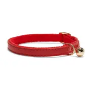 All Day Leather Stretch Cat Collar Red 18-25cm