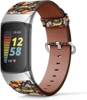 Fitbit Charge 5 standard 18mm Leather Bands Replacement Strap / Compatible with