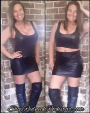 2 piece Faux Leather Crop Tank and/or Skirt