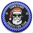 Santa Christmas Patch, Red Hat, Police Woven Patch, Thin Blue Line