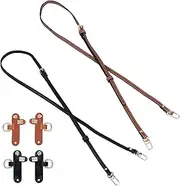 [RdjEokf] 2Pcs Leather Shoulder Strap, Adjustable Bag Strap, Replacement Practical Leather Crossbody Shoulder Belt, for Briefcase Messenger Shoulder Women Purse Duffel Bag
