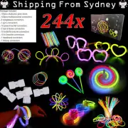 244x Glow Sticks Party Pack mixed Colour Glow Sticks Light Bracelet Glow Stick