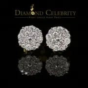 925 Sterling Yellow Silver 2.48ct Cubic Zirconia Round Women's Stud Earrings