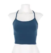 Beyond Yoga L134141 Stellar Blue Heather Space-Dye Racerback Cropped Top Size XS