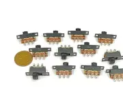 12 x Mini Slide Switch 6-Pin 2-Position DPDT On/On Slider Switches Black Tiny C1