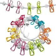 Wzenclave Retractable Portable Clothesline for Travel Clothing line with 12 Clothes Clips and 13 Cord Lock It's Suitable for Indoor and Outdoor Balcony Outdoor Camping use Multicolor Drying line