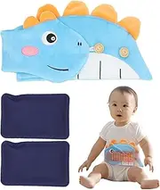 Baby Belly Button Band, Cartoon Dinosaur Stomach Wrap for Kids, Reusable Heating Pads Wrap, Heated Belly for Soulag