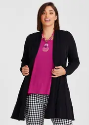 [TS] Taking Shape Lettuce Edge Bamboo Knit Cardigan Size 10 in - Plus Size Women's Clothing