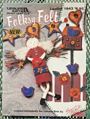 Leisure Arts Needlework Pattern FOLKSY FELT Applique 1643 by Suzanne McNeil (H)