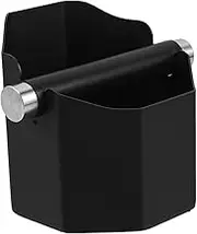 Mipcase Elegant Round Espresso Knock Box Stainless Steel Grounds Bin for Home Office Use
