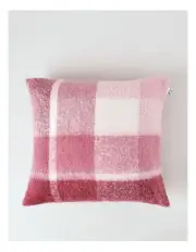 [Vue] Faux Mohair Check Cushion in Berry