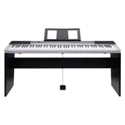 Karrera 88 Keys Electronic Keyboard Piano with Stand (Silver)