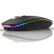 Uiosmuph LED Wireless Mouse, G12 Slim Rechargeable Silent Mouse, 2.4G Portabl...