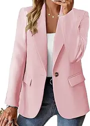 [Mina Self] Women's Casual Blazers 2024 New Spring Fashion Lightweight Work Office Full Lined Pocket Jacket Suit(S-XXL)