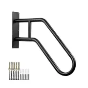 Secure Pipe Stair Handrails Staircase Handrails Iron For Wall Mount Stairs Indoors And Outdoor Blac The Best One Black