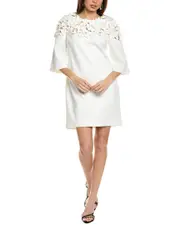 Badgley Mischka Laser-Cut Flower Dress