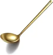 Berglander Gold Ladle, Stainless Steel Kitchen Utensil With Titanium Gold Plating, Soup Spoon for Cooking, Metal, Dishwasher Safe, Easy to Clean