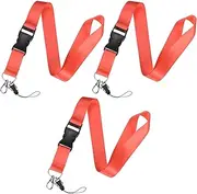 uxcell 3-Pack Breakaway Lanyard for Keys, Red 1" Wide Keychain Long ID Badges Neck Lanyard Strap with Quick Release Buckle for Man/Woman/Girls/Teacher, ID Holder Folder