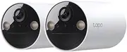 [TP-Link] Tapo Smart Home Battery-Powered Indoor/Outdoor Security Camera, Wireless, 2K 3MP, IP65, Colour Night Vision, Person Detection, Notification, No Hub Required, SD Card Slot (Tapo C410(2-Pack))