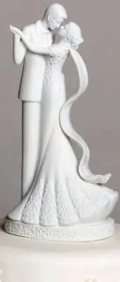 Roman To Have and To Hold Bride & Groom Cake Topper Wedding White