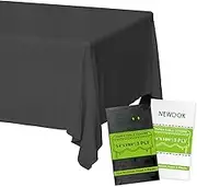 NEWOOK Black Paper Tablecloths Disposable for Rectangle Tables 3 Pack,3 Ply Paper & Plastic Quality Table Cloth for Parties,54 x 108 Inch Birthday Table Cover Outdoor Wedding Banquet Tablecover…