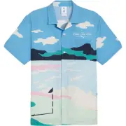 Men's PUMA X PTC Open Collar Print Shirt - Regal Blue SM