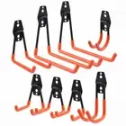 Wall Mounted Metal Storage Hooks Shed Garage Hanging Ladder Bike Garden Tools