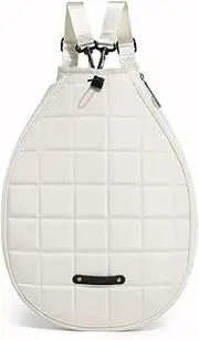 Quilted Tennis Backpack Waterproof Tennis Racket Carrying Bag Zipper Badminton Racquet Crossbody Bag for Women Men