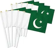 10 PCS Pakistan Handheld Small Flag, Pakistani Hand held Mini Decor Decoration Banner