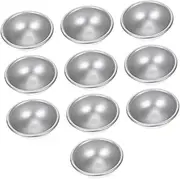 10 Pcs Bath Salt Mold Moulds Pork Pie Tins Shaper DIY Foil Molds Bath Making Kit Sea Salt Jar Cube Egg Tart Baking Cups Balls Sphere Cake Tin Pans Aluminum Alloy Silver