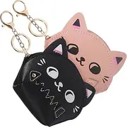 [GLSTOY] 2pcs Kitten Shape Mini Coin Purse Cute Coin Pouch for Keys Earphone Case Zipper Pouch for Travel