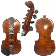 Deluxe fancy Norwegian fiddle 4/4 violin 9 strings of profession concer #15250