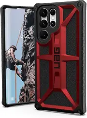 Designed for Samsung Galaxy S22 Ultra Case Red Crimson Rugged Lightweight Slim Shockproof Premium Monarch Protective Cover, [6.8 inch Screen]