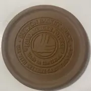Longaberger Pottery Button Basket Brick Clay Bread Warmer Stone 6” NEW IN BOX