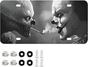 License Plate Clown Face Personalized Car Front Decoration Rust-Proof Stainless Steel Vanity Car Tags Fit Standard Plates for Women Men 6 x 12 Inch