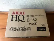 AKAI HQ E-180 Blank VHS Tapes Brand New Box Unopened 2 x Pack of 5 - 10 in total