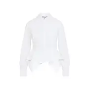 [Max Mara] Max Mara-White Cotton Gamma Popeline Shirt-Donna 42 IT