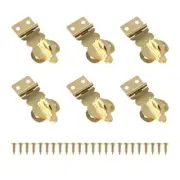 6pcs Gold Metal Latches lock Decorative Brass Hasps for Small Storage Cabinets