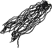 Happyyami Dreadlocks Wig Crochet Hair Extension Micro Braids Crochet Hair Braiding Hair with Curly Ends Human Hair Extensions Dread Extensions High Temperature Wire Black