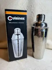 NIB Cuisinox Cocktail Shaker Hand Hammered Stainless Steel Bartender Mixer