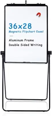 Double-Sided U-Stand Whiteboard, Magnetic Portable Dry Erase Easel Board, 28 X 3