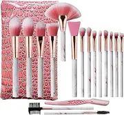 Marble Makeup Brushes Set, Audeful 17 Pcs Professional Make up Brush Tools kit Synthetic Kabuki Face Blush Lip Eyeshadow Eyeliner Foundation Powder Cosmetic Brushes Kit with Leather Bag