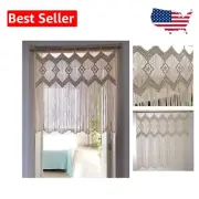 Decorative Boho Cotton Macrame Wall Hanging - Blackout Curtain 33.4''W x 35.4''H