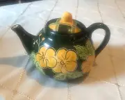 DAKAL Art Pottery Studio Signed Hand Painted Tea Pot 10x4” French Canada NICE!