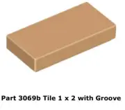 Lego 1x 3069b Medium Nougat Tile 1 x 2 with Groove 75290