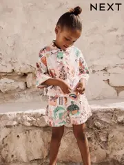 Multi 100% Cotton Printed Textured Shirt And Shorts Set (3-16yrs) (AH6454) | $48 - $61