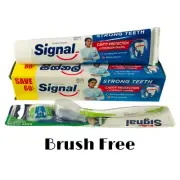 Toothpaste Signal Strong Teeth Toothpaste 200g Free Deep Clean Toothbrush
