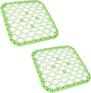 OKUMEYR 2Pcs Non Slip Drain Mat Multifunctional Heat Resistant Dish Mat for Quick Draining Fruits Veggies for Kitchen Camping Use Lightweight and Easy to Store