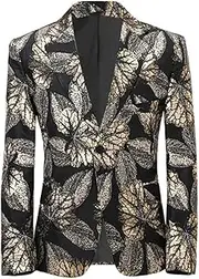 [HEYDHSDC] Men Floral Blazer Slim Fit Costume Wedding Groom Party Tuxedo Dress Floral Embroidery Suit