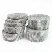2 Rolls Gold/Silver Diamond Mesh Rhinestone Crystal Ribbon Wrap Multi Sizes Home
